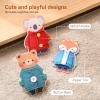 Wooden Dressing Skills Toys for Toddlers, Montessori Fine Motor Set with Zipper, Snap & Button Practice, 3 Animal Boards (Bear/Fox/Koala), Quiet Travel Toy for Preschool, Ages 2+ view 2
