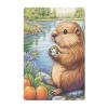 Beaver Holds Fish Baby Crib Sheets Buttery Soft & Breathable Fitted Crib Sheet for Standard Mattress for Infant Toddler Girls Boys, 28"x52"x9" view 1