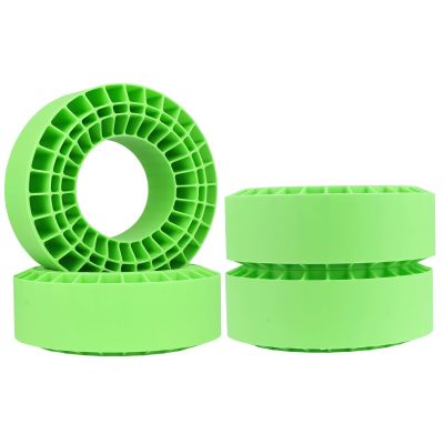 CrazyHobby 2.2" Soft Silicone Inserts, Fits 132134mm 5.25" OD Crawler Tires, 4Pack, Waterproof, Traction & Sidewall Support for 1/10 RC Crawlers, 12545mm, Compatible with TRX4 SCX10 (Green)