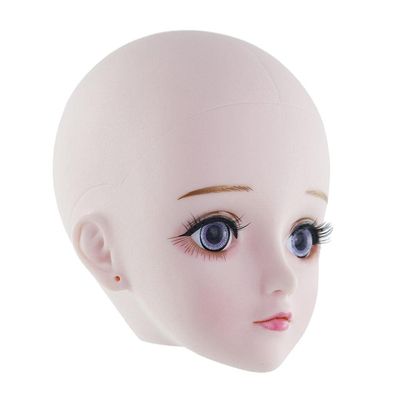 60cm 1/3 Doll Girls Head with Full Set 4D Eyes European Colored Skin Plastic Head Sculpt