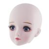 60cm 1/3 Doll Girls Head with Full Set 4D Eyes European Colored Skin Plastic Head Sculpt view 2