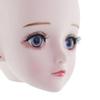 60cm 1/3 Doll Girls Head with Full Set 4D Eyes European Colored Skin Plastic Head Sculpt view 3