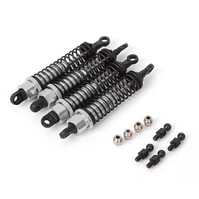 80MM RC Shock Absorbers Front and Rear Oil Filled for RGT 136100 1/10 RC Car Black 68126BL Enhance Handling on Rough Terrain with Superior Damping and Easy Installation (Silver 68126S)