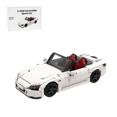 1/14 Scale S-2000 Convertible Sports Car Building Blocks Set Designed by MihailUA, Mini Roadster Model with Opening Doors, Hood and Trunk, Vehicle Model Kit for Car Enthusiast (1254PCS)