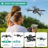 4K Camera Drone for Kids 8-12 & Adults - Beginner-Friendly Mini Drone with Emergency Stop, Headless Mode,360 Flips, Carrying Case & 2 Batteries, RC Quadcopter Toys for Boys Girls Age 6-14-Charcoal black view 3