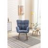 050-Teddy Fabric Rocking Gilder Nursery Chair for Living Room Indoor,Black (Light Blue) view 2