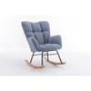 050-Teddy Fabric Rocking Gilder Nursery Chair for Living Room Indoor,Black (Light Blue) view 3