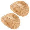 ABOOFAN 2PCS DIY Mini Hat: Miniature Straw Craft Cap for Dolls Pets Decorations - Pet Costume Hats for Western Party Creative Projects Tiny Displays view 1