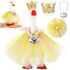 Sunnymove 7 Inch Winter Mini Desk Goose Outfits with Crystal Rhinestone Tiara Crown Necklace Tutu Dress Magnetic Goose Key Holder Princess Customs for Statue Duck Key Holder(Green) view 1