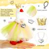 Sunnymove 7 Inch Winter Mini Desk Goose Outfits with Crystal Rhinestone Tiara Crown Necklace Tutu Dress Magnetic Goose Key Holder Princess Customs for Statue Duck Key Holder(Green) view 3