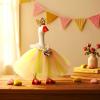 Sunnymove 7 Inch Winter Mini Desk Goose Outfits with Crystal Rhinestone Tiara Crown Necklace Tutu Dress Magnetic Goose Key Holder Princess Customs for Statue Duck Key Holder(Green) view 4