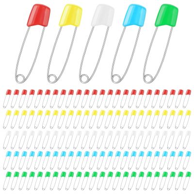 120 Pcs Diaper Pins,2.2 Inch Baby Safety Pins Colorful Stainless Steel Diaper Nappy Pins for Cloth Diapers,Plastic Head,5 Colors,Safe Locking Closures