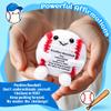 OkiyiD Mini Funny Positive Gifts Baseball, Knitted Wool Baseball Crochet Toy with Positive Card, Creative Cute Emotional Support Cheer Up Keepsake Gift for Kids Boys Men College Temmate view 4