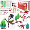FIIOEOY 24 Pack Build a Snowman & Christmas Trees Clay Kit for Kids  Colorful Air Dry Clay Christmas Craft Set, Modeling Craft DIY Set, 2-in-1 Snowman Tree Activity, Creative Xmas Gift for Boys Girls view 1