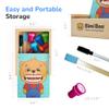 Bimi Boo Tooth Brushing Toy for Toddlers 2-4 Montessori Dentist Kit for Kids, Teeth Cleaning Toy, Dental Hygiene Learning Set, 8-Piece Playset with 6 Tooth Monster Stamps, Marker & Toothbrush view 2