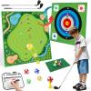 Battle Golf Chipping Game Set for Kids Adults, Chip and Stick Golf Game with 2 Adjustable Clubs, 55FT Double-Sided Chipping Practice Mat, 20 Sticky Balls Sport Toy Gift for Indoor Outdoor Family Fun view 1