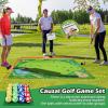 Battle Golf Chipping Game Set for Kids Adults, Chip and Stick Golf Game with 2 Adjustable Clubs, 55FT Double-Sided Chipping Practice Mat, 20 Sticky Balls Sport Toy Gift for Indoor Outdoor Family Fun view 4