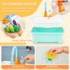 HONEY JOY Mud Kitchen, Cedar Wood Pretend Play Kitchen for Toddler, Real Faucet w/Running Water, Sink, Cook Accessories, Chalkboard, Storage Cabinet, Outdoor Kids Kitchen Playset for Garden Fun, Blue view 2