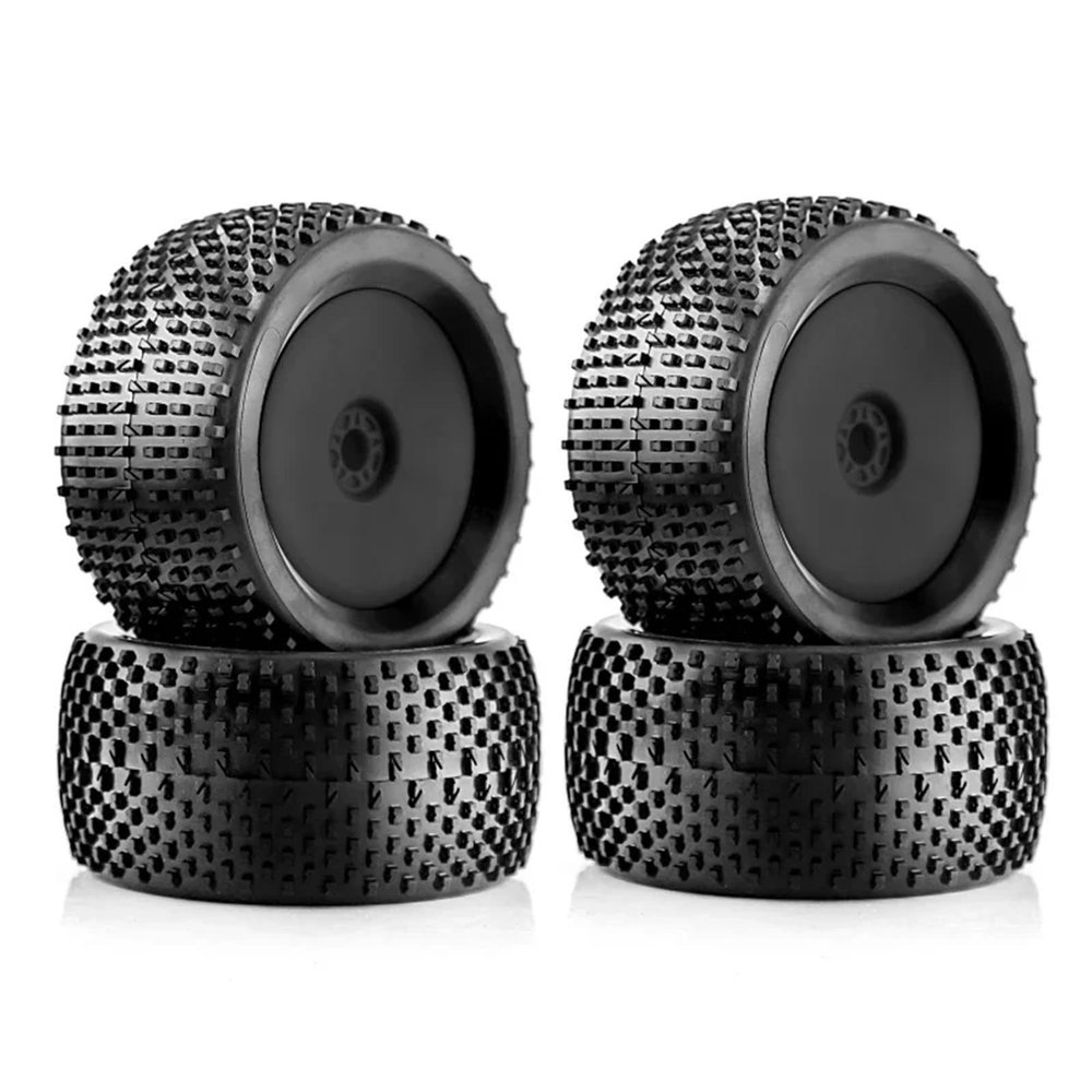 4pcs 140mm 1/8 RC Racing Car Off-Road Buggy Tires Wheel 17mm Hex for ARR-MA for Trxs WR8 for HSP for Kyosho(Black)