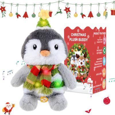 LLUKEME Penguin Stuffed Animal Dancing Singing Plush with Music Light Voice Mimicking Function for Kids Adults Gifts