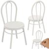 2Pcs Mini Chair, Metal Bistro Chair Dollhouse Furniture Realistic 1 12 Scale Dollhouse Furniture DIY Mini Backrest Chairs for Dinning Accessories | Miniature view 1