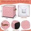 11" Pink Bow Strawberry Storage Basket Cube Large Toys Storage Box Bin with Handle Collapsible Closet Shelf Cloth Organizer for Nursery Bedroom view 2