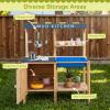 HONEY JOY Mud Kitchen, Cedar Wood Pretend Play Kitchen for Toddler, Removable Sink, Cook Accessories, Planter Box, Storage Cabinet, Outdoor Kids Kitchen Playset for Garden Fun, Natural view 4