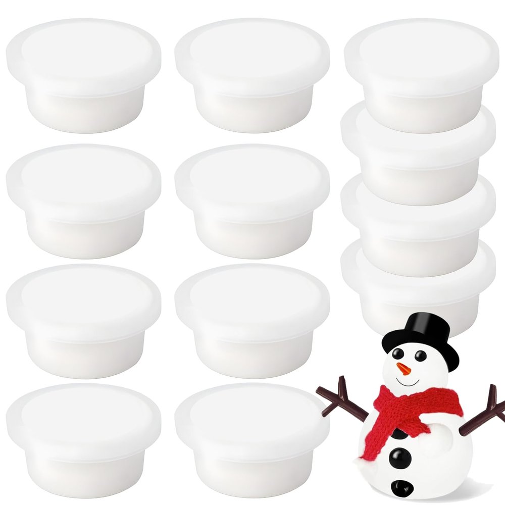 12-Pack Snowman Clay Set with Accessories, DIY Christmas Holiday Craft Kit for Kids Aged 3+, Includes Clay, Hats, Scarves, Decor