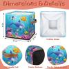 11" Sea Animals Storage Cube Organizer Dolphin Clothes Storage Basket Bin for Closet Shelf Stingray Seaweed Nursery Kid Room Book Toy Chest, 1Pcs view 2