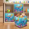 11" Sea Animals Storage Cube Organizer Dolphin Clothes Storage Basket Bin for Closet Shelf Stingray Seaweed Nursery Kid Room Book Toy Chest, 1Pcs view 4