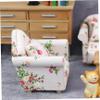 3Pcs/Set 1 12 Scale Dollhouse Furniture, Floral Pattern Double Single Dollhouse Couch with Pillow Armchair Sofa Living Room Furniture Wooden Accessories| Miniature view 4