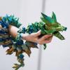 48.82inch Super Large 3D Printed Crystal Dragon,Movable mouth,Flexible Joint Animal lacertid Figurines, Home Office Decor,Fidget Toy for Adults Teens Boy Festival Gifts ,Executive Desk Toy (GREEN) view 2