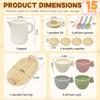 BOMOKS Wooden Tea Set for Toddlers 3-5, 15-Piece Pretend Play Kitchen Toys view 3