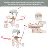 7-in-1 Kids Tricycle with Removable and Adjustable Push Rod, Toddler Push Bike with Removable Pedal, Canopy, and Guardrail, Toddler Bike for 18-72 Months (7 in 1, Pink) view 3