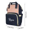 TailorYYCustomZ Mommy Nursing Bag with Custom Personalized Name, Multifunctional Pink Dark Blue Diaper Bag, Gift Backpack for Mom Picnic Travel Vacation view 4