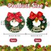 OLYCRAFT 10Pcs 2 Styles Mini Artificial Christmas Wreaths Ornaments Miniature Christmas Wreath Mini Wreaths with Bow and Bell Miniature Xmas Wreath for Tree Holiday Home Decoration view 2