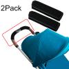 2 Pack 6.3 5.51in Armrest Handle Cover, Universal Pushchair Protector Handlebar Sleeve Bumper Dust Proof Handle Accessories Removable Fabric Pushchair Case Grip Bar Replacement Arm Covers(Black) view 4