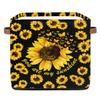 13 Inch Fabric Storage Cube with Handles, Sunflowers Collapsible Square Storage Basket, Yellow Butterfly Storage Bin Canvas Closet Organizer for Toys Books Clothes view 1