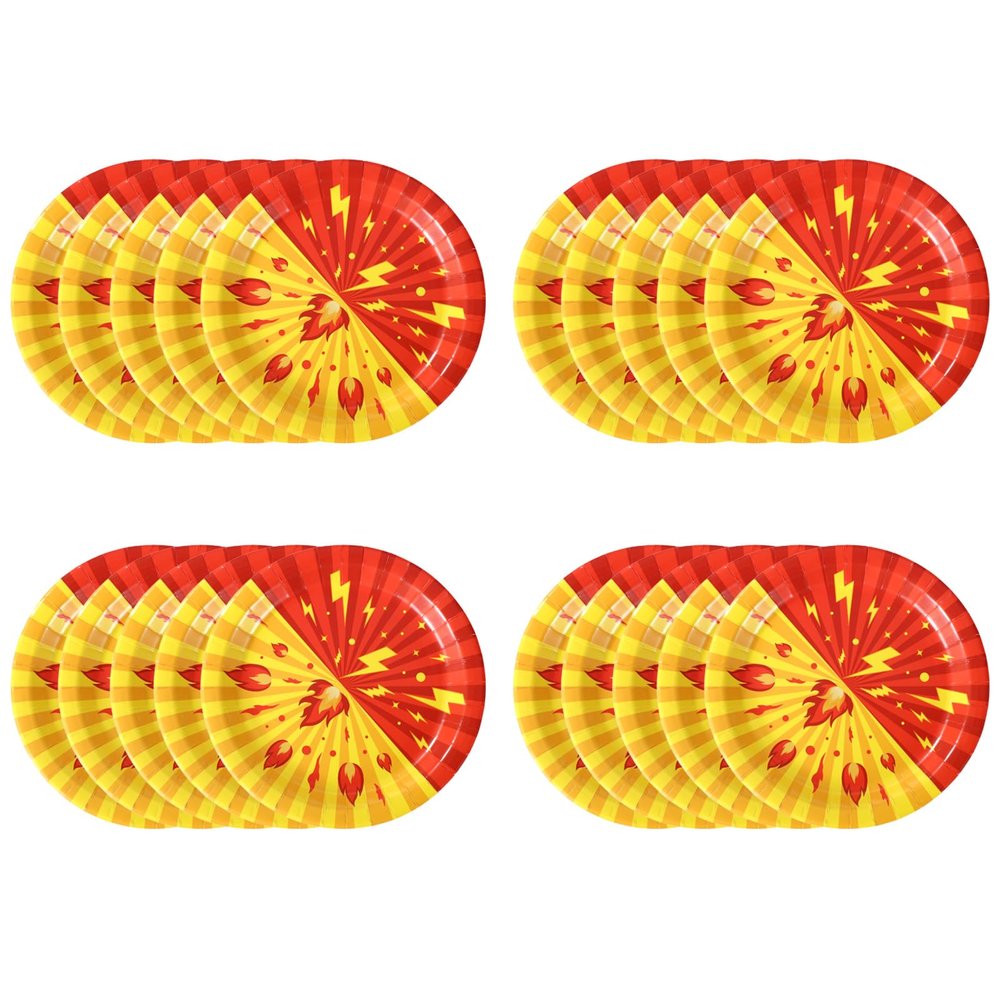 20pcs Cartoon Animation Dinner Plates, 22.7cm/9in Round Paper Plates for Birthday Party Supplies Tableware Table Decorations for Baby Shower Kids Events Themed Party Decor