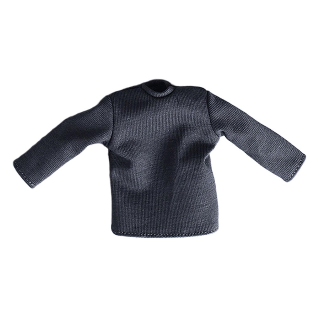 1/12 Long Sleeve Miniature Shirts for 6 Inch Male Dolls Outfit Accessories, Gray