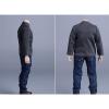 1/12 Long Sleeve Miniature Shirts for 6 Inch Male Dolls Outfit Accessories, Gray view 3