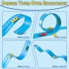 Safotad Flexible Race Track for Kids 15 Ft Flexible Race Track Toys with Suction Cups Roll Up DIY Dual Lane Race Car Track Compatible with Diecast for 1:64 Cars Birthday Gift for Kids Ages 3+, Blue view 3