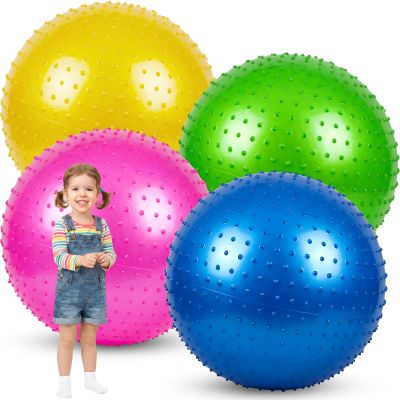 Jerify 4 Pcs 33.5 Inch Big Knobby Balls for Kids Large Spiky Bouncy Sensory Ball Giant Soft Inflatable Massage Playground Exercise Stress Toy for Children Outdoor Indoor Games Beach Party Favors