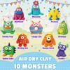 BEIREG Monster Air Dry Clay Kits for Kids, 10 DIY Monster Theme Modeling Clay, Story Cards Tools, Ultra Light & Soft, Non-Toxic, Home School Projects Party Favor Bags for Boys Girls Gifts view 3