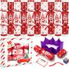 10 Pack Christmas No Snap Party Favor with Red & White Snowflake Design with Party Hat, Joke & Little Gift Inside for Kids, Xmas Gift, Christmas Seasonal Holiday Party Dinner Traditions Supplies view 1