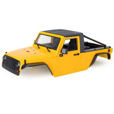 313mm Wheelbase Hard Plastic Pickup Body Shell Unassembled Kit for 1/10 RC Crawler Car Axial SCX10 90046 Jeep Wrangler (Yellow)