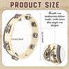 3 Pcs 10 Inch Adult Wedding Tambourines Wooden Drum Natural Handheld Drums with Double Metal Jingles Drums Musical Instruments Percussion for Church Wedding Party Favor view 2
