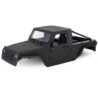 313mm Wheelbase Hard Plastic Pickup Body Shell Unassembled Kit for 1/10 RC Crawler Car Axial SCX10 90046 Jeep Wrangler (Black)