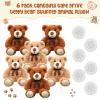 Halloscume 6 Pack 14 Bears Stuffed Animals with Voice Recorder Set 30 Seconds Voice Sound Recorder Plush Bear Stuffed Animal with Zipper Sound Bin for Birthday (Brown,Khaki) view 2