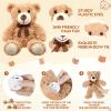 Halloscume 6 Pack 14 Bears Stuffed Animals with Voice Recorder Set 30 Seconds Voice Sound Recorder Plush Bear Stuffed Animal with Zipper Sound Bin for Birthday (Brown,Khaki) view 3